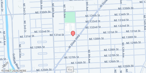 Map showing Beree SDA Church at 13018 NE 8th Ave, North Miami, FL