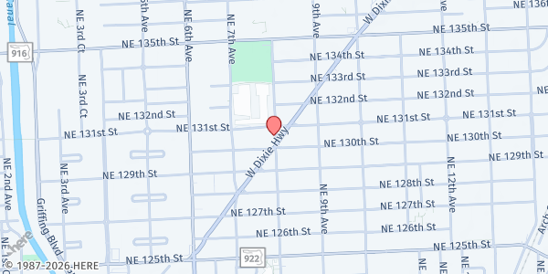 Map showing Beree SDA Church at 13014 NE 8th Ave, North Miami, FL
