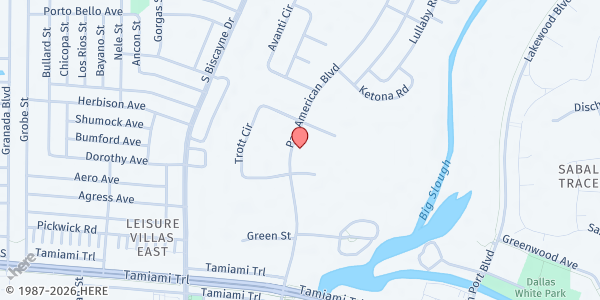 Map showing Awaken Church Outreach at 4940 Pan American Blvd., North Port, FL