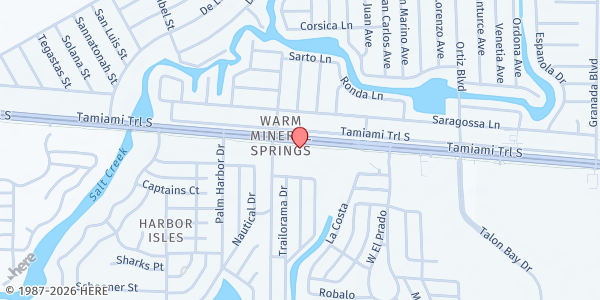 Map showing Fly Away Unto the Lord International Ministries at 12450-F S. Tamiami Trail, North Port, FL