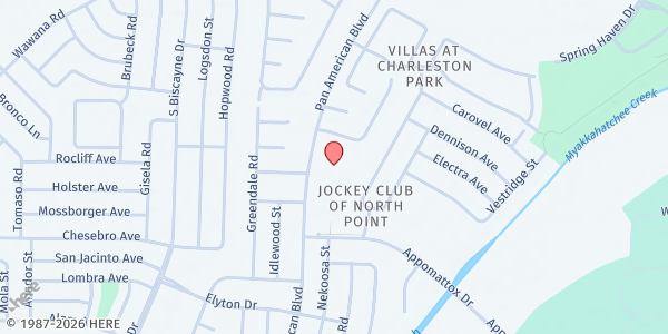 Map showing Gulf Coast Christian Academy at 2800 Pan American Boulevard, North Port, FL
