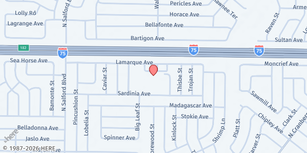 Map showing Lamarque Elementary School at 3415 Lamarque Ave., North Port, FL