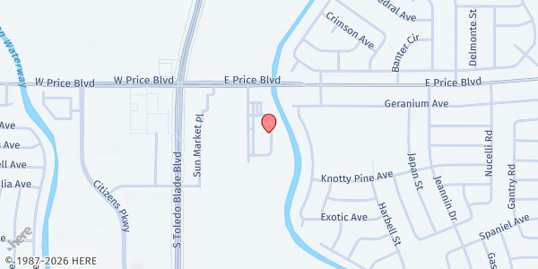 Map showing North Port Behavioral Health at 4501 Citizens Parkway, North Port, FL