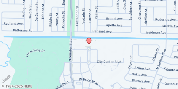 Map showing North Port City Hall Drive-Thru Food Pantry at 4790 City Hall Blvd., North Port, FL