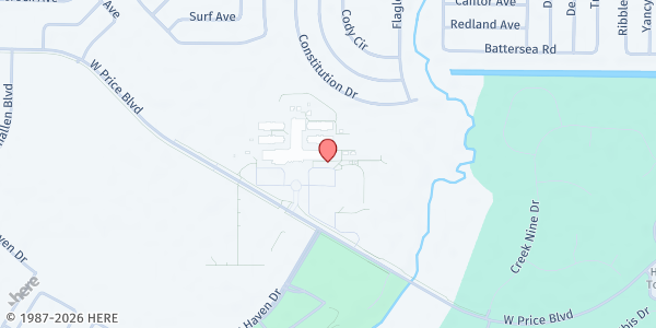 Map showing North Port High School at 6400 West Price Boulevard, North Port, FL