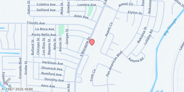 Map showing St. Nathaniel's Episcopal Church at 4200 S. Biscayne Dr., North Port, FL