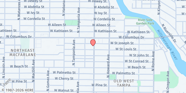 Map showing HEALTHY START COALITION at 2806 North Armenia Avenue, Northeast MacFarlane, FL