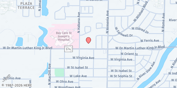Map showing Silver Blossom of Tampa Family Health Centers at 2727 West Doctor Martin Luther King Junior Boulevard, Northwest Tampa, FL