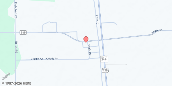 Map showing Obrien Baptist Church at 9544 E CR 349, Obrien, FL