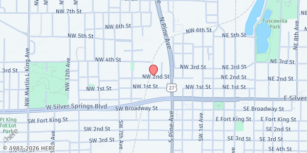 Map showing Brother's Keeper Soup Kitchen at 435 N W 2nd Street, Ocala, FL