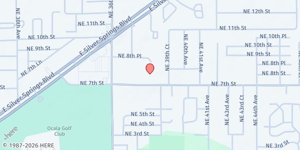 Map showing Gateway To Hope Pantry at 3803 NE 7th St, Ocala, FL