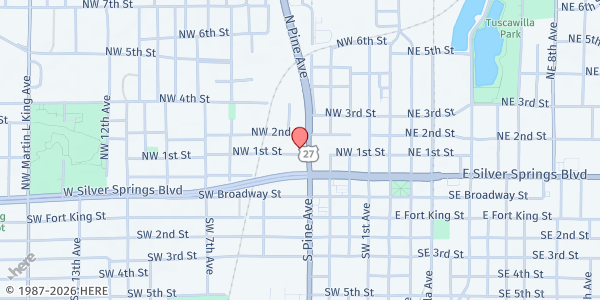Map showing Interfaith Emergency Services at 421 NW 1st Street, Ocala, FL