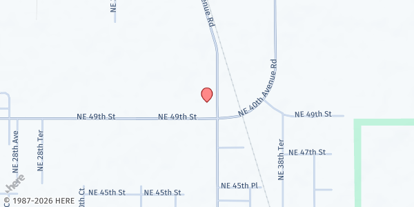 Map showing Ocala Springs Baptist Church at 5000 NE 36th Ave Rd, Ocala, FL