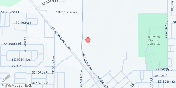 Map showing Ramah Missionary Baptist Church at 10545 SE 58th Ave, Ocala, FL