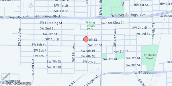 Map showing Shiloh Seventh-Day Adventist Church at 500 SW 17th Ave., Ocala, FL