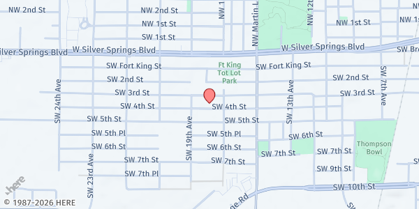Map showing Shiloh Seventh Day Adventist Church at 1801 SW 4th Street, Ocala, FL