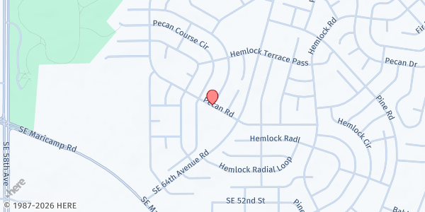Map showing Wings of Faith Fellowship Church of God at 5920 Pecan Road, Ocala, FL