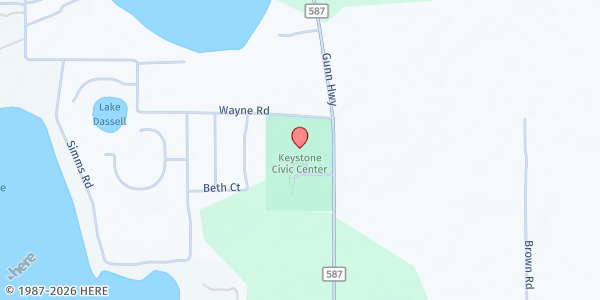 Map showing Austin Davis Public Library at 17808 Wayne Road, Odessa, FL