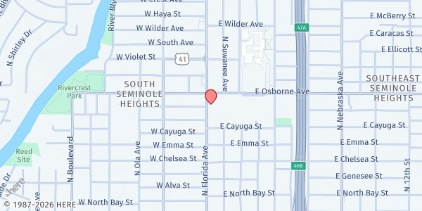Map showing EPIC Tampa at 4703 North Florida Avenue, Old Seminole Heights, FL