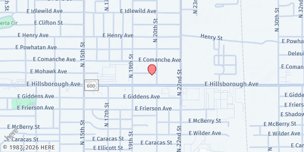 Map showing Hillsborough County Public Schools - Old Seminole Heights at 5410 North 20th Street, Old Seminole Heights, FL
