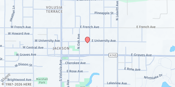 Map showing Orange City United Methodist Church at 396 E University Ave, Orange City, FL