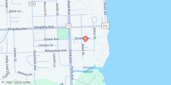 Map showing Orange Park United Methodist Church at 152 Stowe Avenue, Orange Park, FL