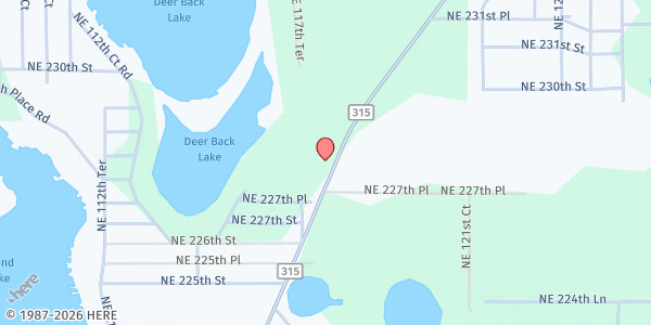 Map showing Lighthouse of Orange Springs at 22800 NE County Road 315, Orange Springs, FL