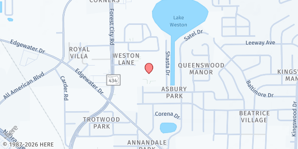 Map showing 4C Lake Weston Neighborhood Center for Families at 5500 Milan Dr., Orlando, FL