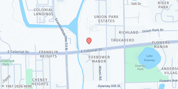 Map showing 4C Union Park at 9645 E Colonial Dr., Orlando, FL