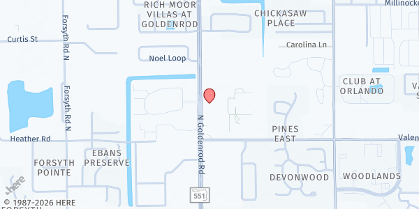 Map showing Advance Community Outreach Center at 971 N. Goldenrod Rd., Orlando, FL