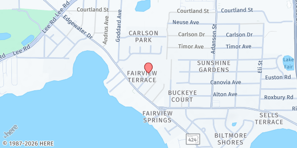 Map showing Aspire Health Partners/Thistledown at 4508 Thistledown Drive, Orlando, FL