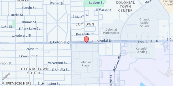 Map showing Attitude Baptist Church of Orlando at 3750 W. East Colonial, Orlando, FL