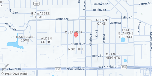 Map showing Beracah II French SDA Church at 6330 Moore Street, Orlando, FL