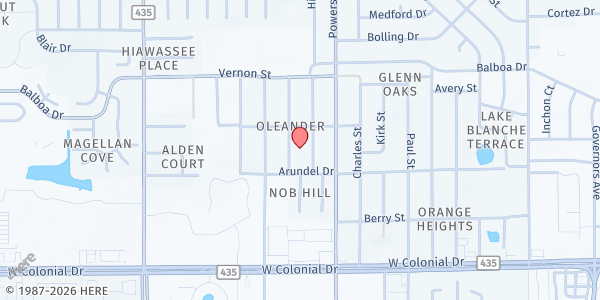 Map showing Beracah II SDA at 6330 Moore Street, Orlando, FL