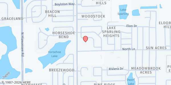 Map showing Butterfly Lifestyle at 4425 N. Powers Drive, Orlando, FL