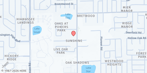 Map showing Butterfly Lifestyle, Inc. - New Life Church COGIC at 3310 N. Powers Dr., Orlando, FL