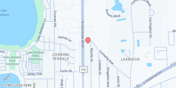 Map showing Catholic Charities of Central Florida, Inc. - Main Location at 1771 N. Semoran Blvd., Orlando, FL