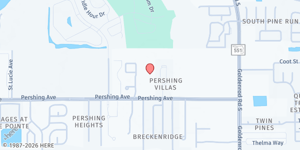 Map showing CDA Orlando - Casa Del Alfarero at 7051 Pershing Ave., Orlando, FL