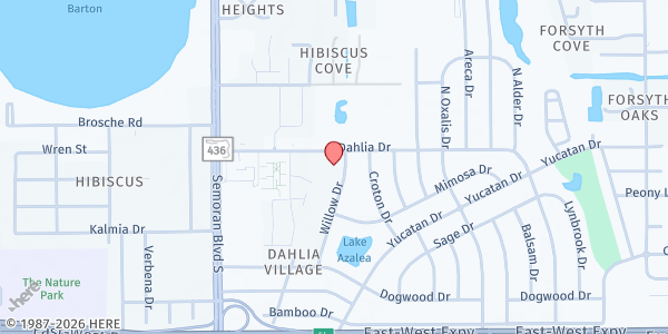 Map showing Christ the King Episcopal Church at 26 Willow Drive, Orlando, FL