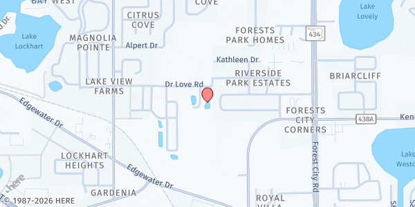 Map showing Community Services of Genesis SDA at 3400 Dr. Love Road, Orlando, FL