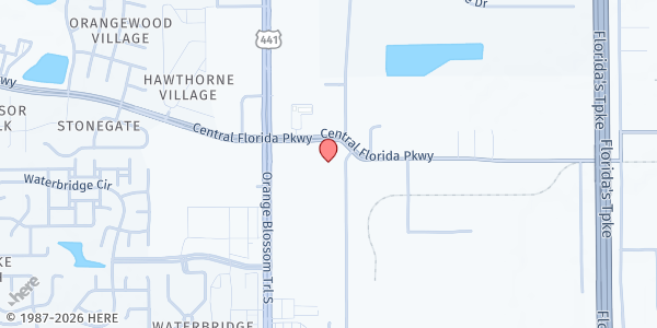 Map showing Comparte Tu Pan, Inc Distribution Center at 1900 Central Florida Parkway, Orlando, FL