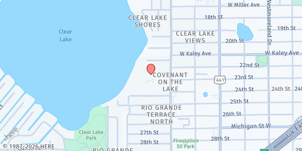 Map showing Covenant Charities, Inc. - Rio Grande Distribution Center at 2210 S. Rio Grande Ave., Orlando, FL