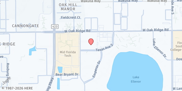 Map showing Decide Inc. @ Calvario Church at 2500 W. Oakridge Rd., Orlando, FL