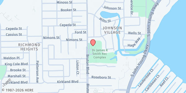 Map showing Dr. James R. Smith Neighborhood Center at 1723 Bruton Blvd, Orlando, FL