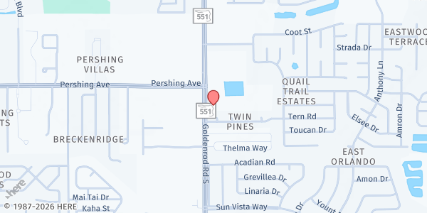 Map showing Eben-ezer Ministries at 3325 South Goldenrod Rd, Orlando, FL