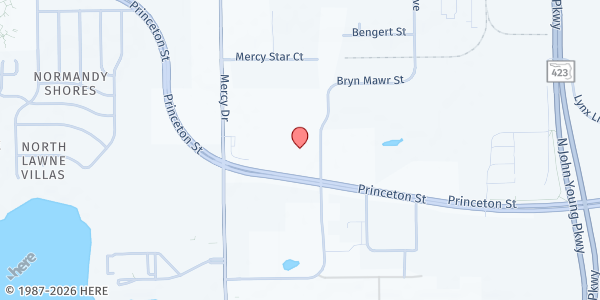 Map showing End Time Sabbath Worship Center at 2150 Brengle Ave., Orlando, FL