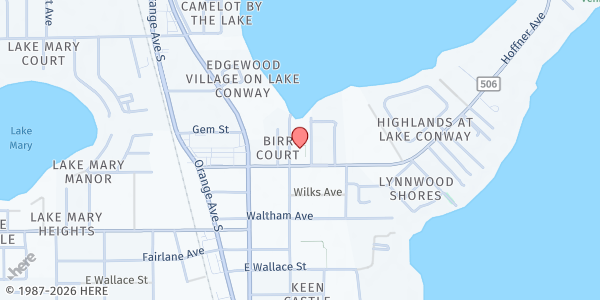 Map showing First Baptist Church / Pine Castle at 1001 Hoffner Avenue, Orlando, FL