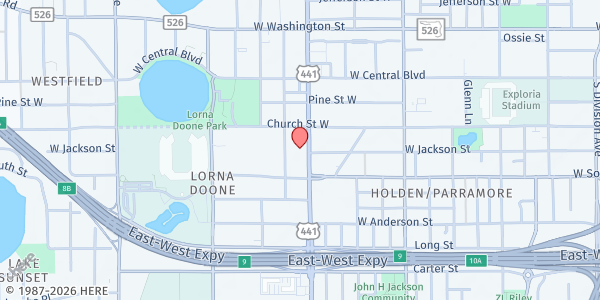 Map showing First Haitian Free Church of the Nazarene at 220 South Orange Blossom Trail, Orlando, FL