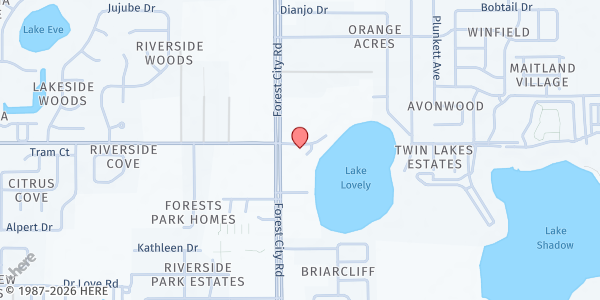 Map showing Forest City Spanish SDA Church at 7601 Forest City Rd., Orlando, FL