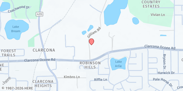 Map showing Freedom Fellowship Church at 5631 Gilliam Rd., Orlando, FL